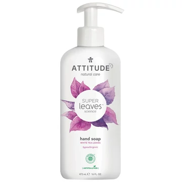 Attitude Super Leaves hipoallergén natúr folyékony szappan white tea 473ml