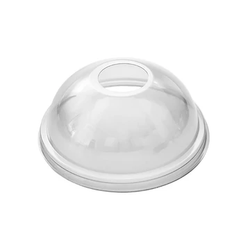 Víztiszta PLA hidegitalos pohártető gömblyukas 95mm 100 db/csomag