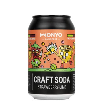 MONYO Craft Soda - szénsavas üdítőital - Eper-Lime 0,33l