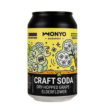 MONYO Dry-Hopped szőlő - bodza craft soda 0,33l