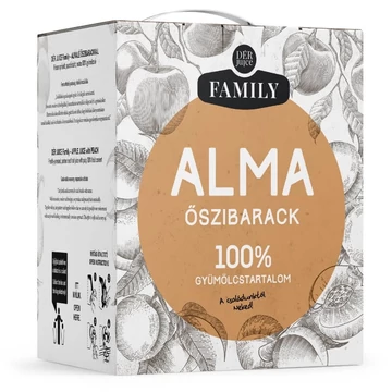 Dér Juice Family Almalé Őszibarackkal 75-25% 3 liter