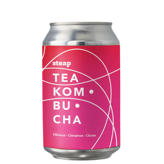 Steap Tea Kombucha Hibiscus Cinamon Cloves 330 ml CAN